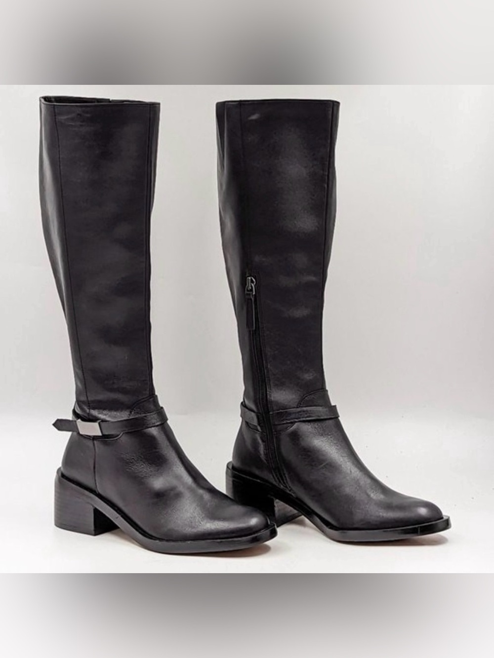 Linea Paolo Kamile Knee High Riding Boot Black‎ Leather Tall Boots 5.5 Western